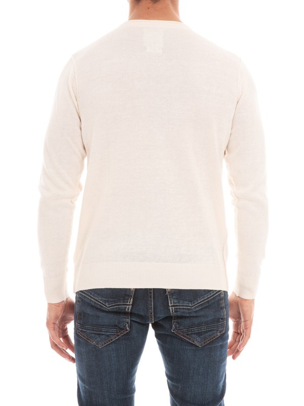 PULL V LIN AZARIA - Ecru