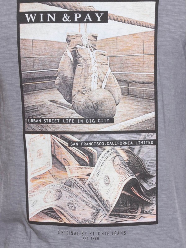 T-SHIRT JOXING - Gris clair