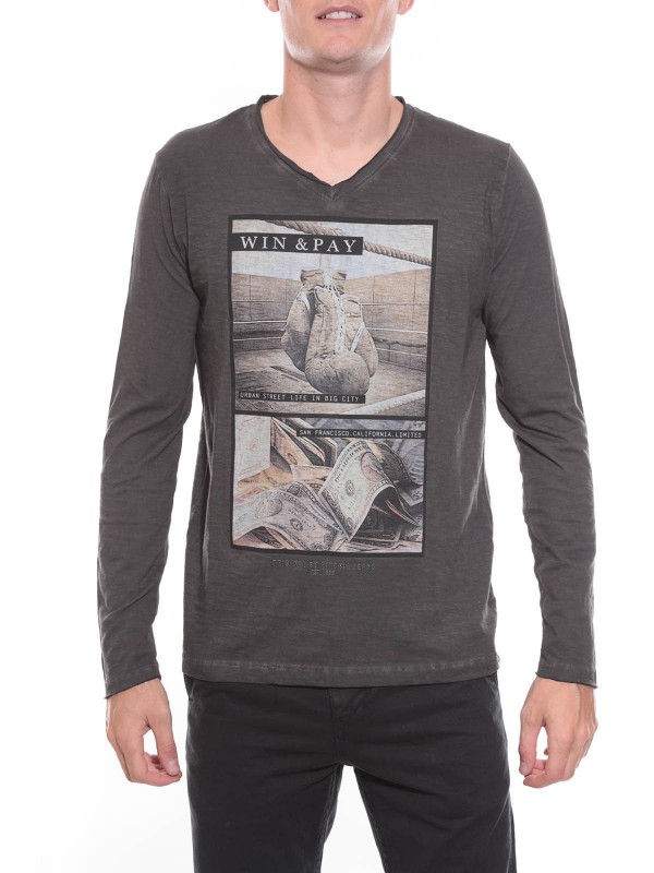 T-SHIRT JOXING - Gris foncé