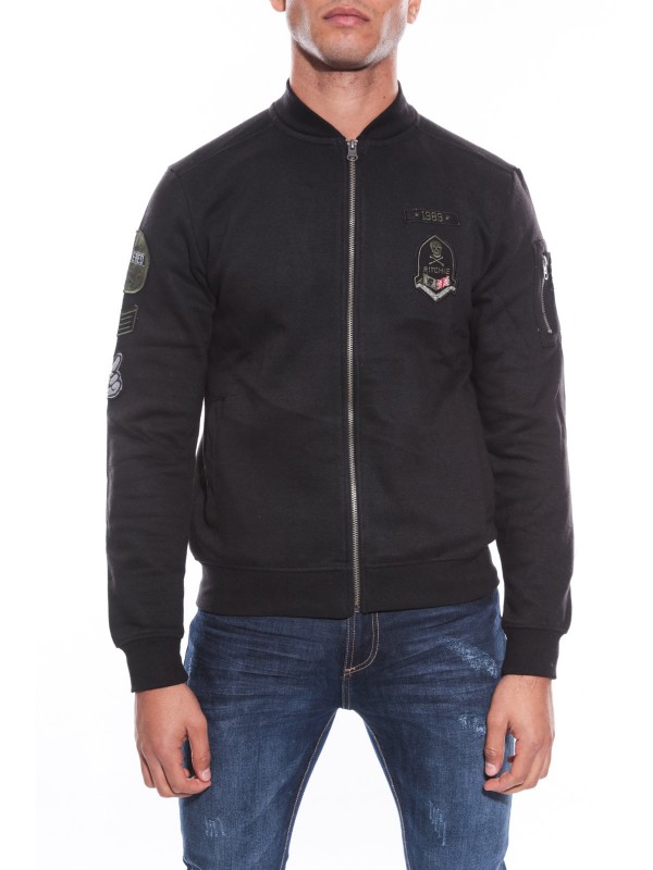 SWEAT ZIPPE WOLFIK - Noir