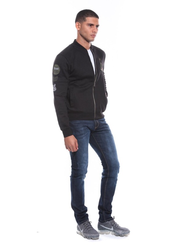 SWEAT ZIPPE WOLFIK - Noir