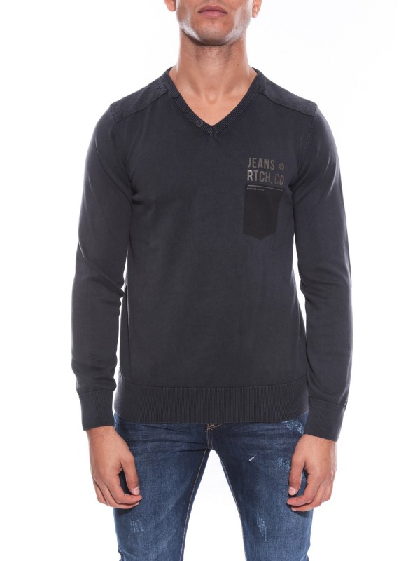 PULL COL V LADWIN - Gris
