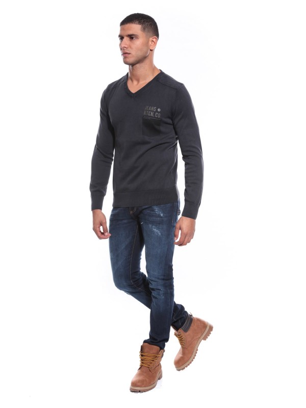 PULL COL V LADWIN - Gris