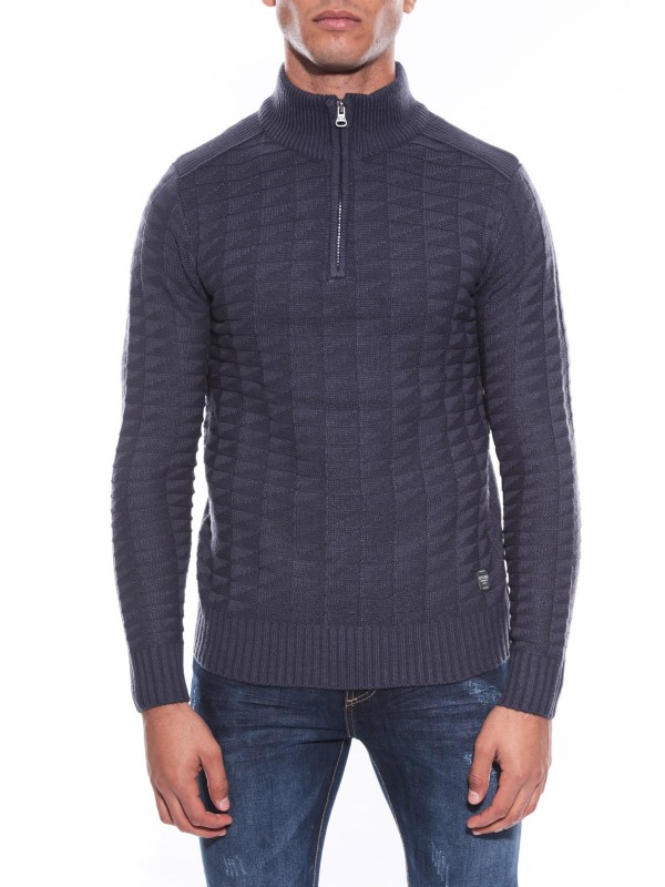 PULL COL MONTANT LAKDAR - Bleu