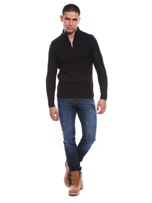 PULL COL MONTANT LAKDAR - Noir