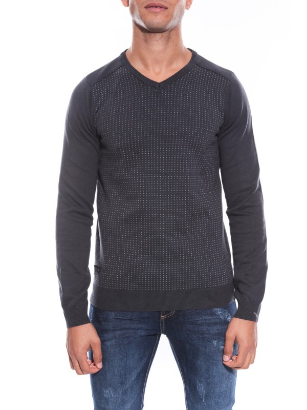 PULL COL V LEXINGTON - Gris...
