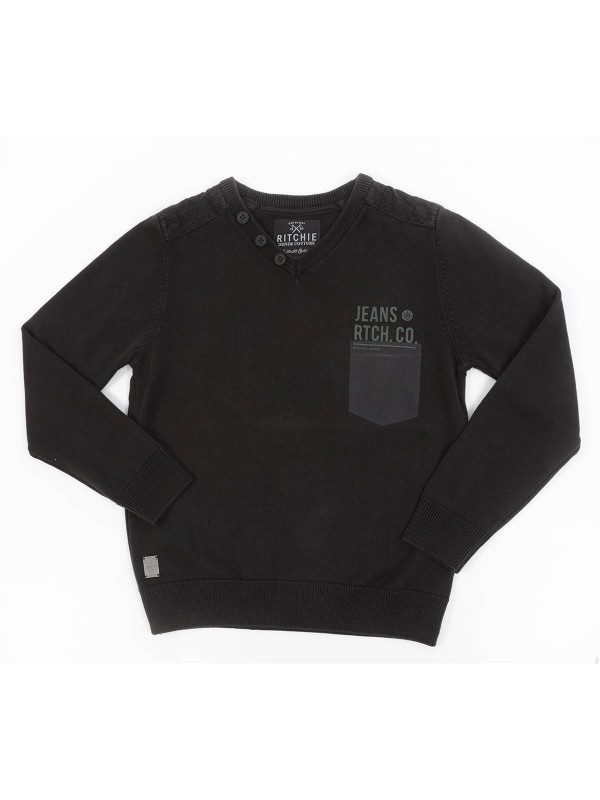 Pull col V LADWIN-J - Noir