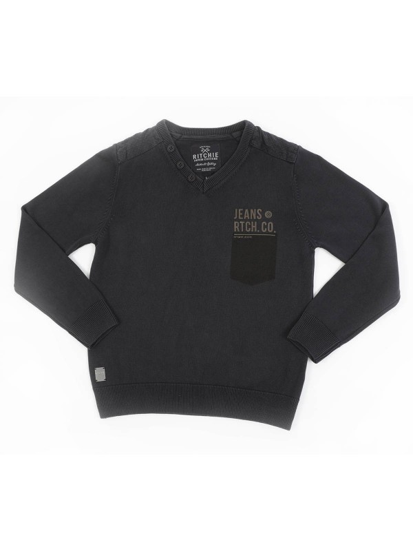 Pull col V LADWIN-J - Gris