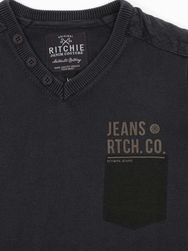 Pull col V LADWIN-J - Gris