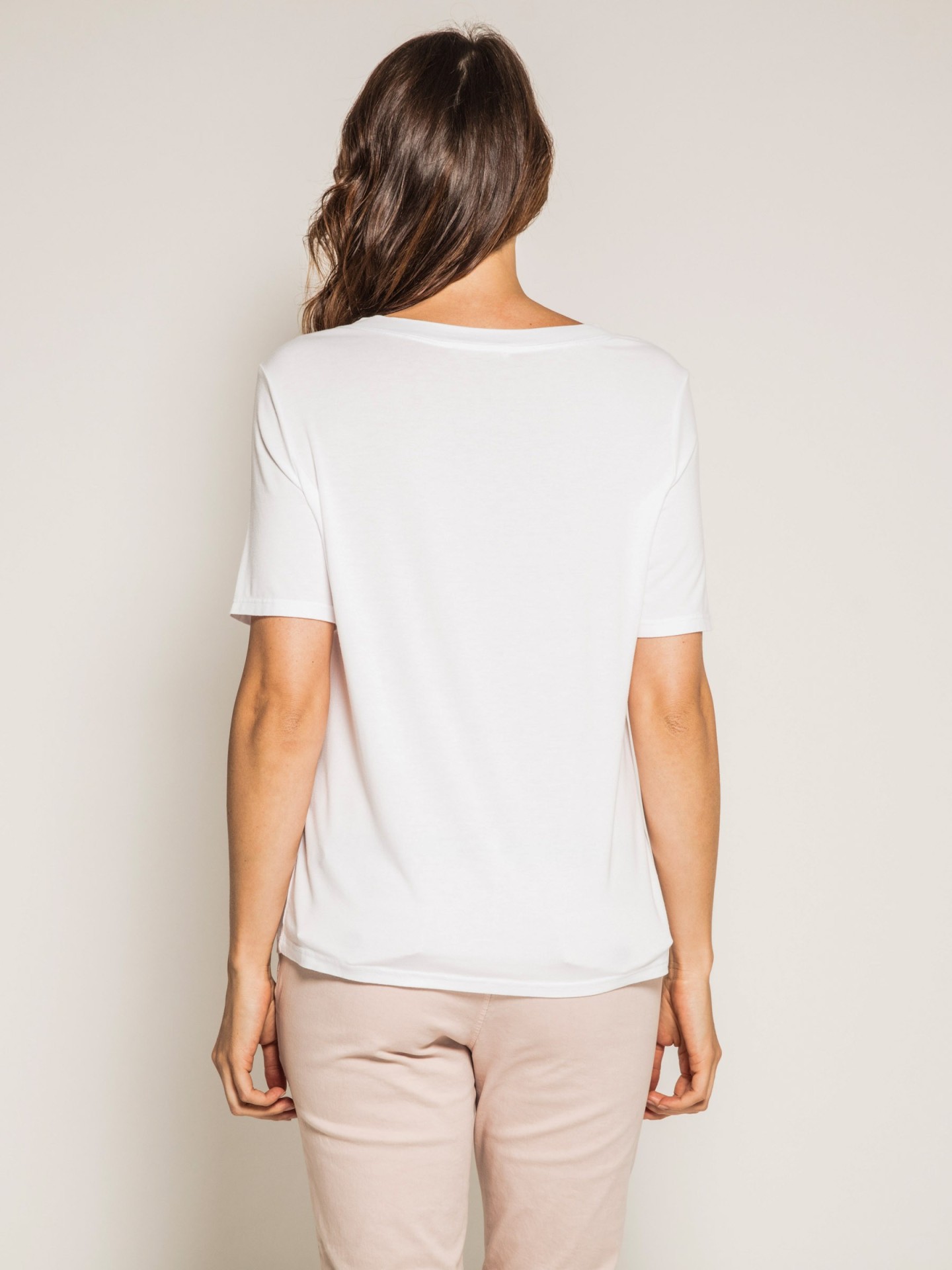 T-shirt col rond manches courtes avec volant FIRMINI