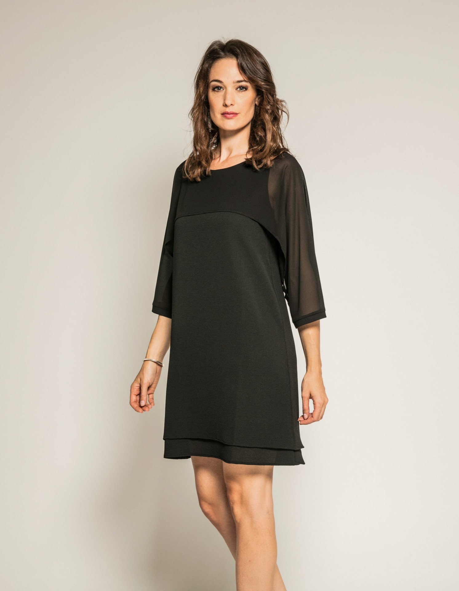Robe courte bimatière IDALIE