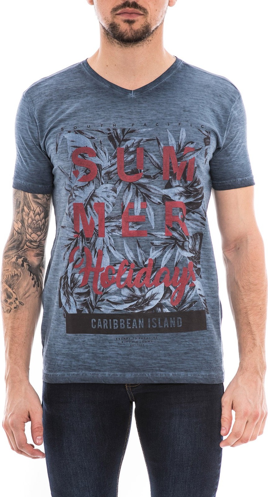 T-shirt col V manches courtes NOGOTA