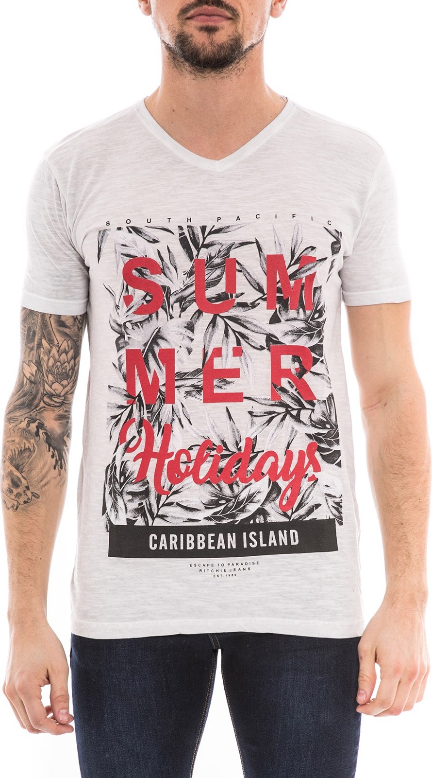 T-shirt col V manches courtes NOGOTA
