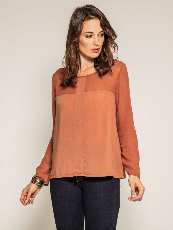 Blouse bimatière ORIANE -...