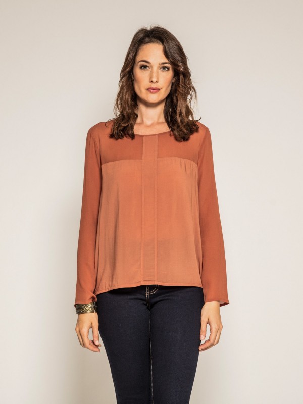 Blouse bimatière ORIANE -...