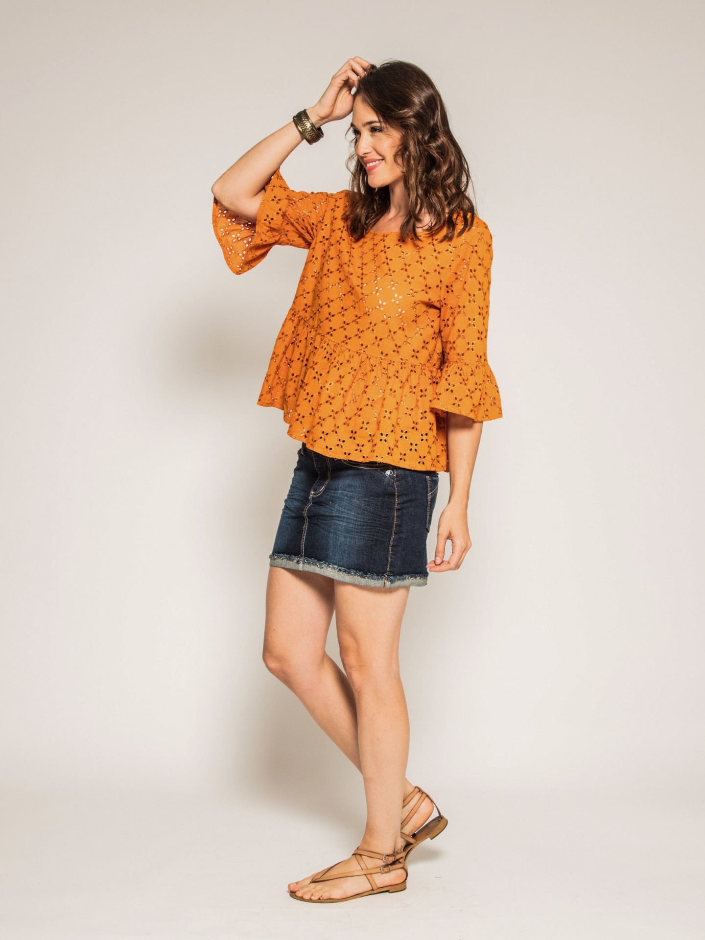Blouse col rond broderies anglaises ONIADE