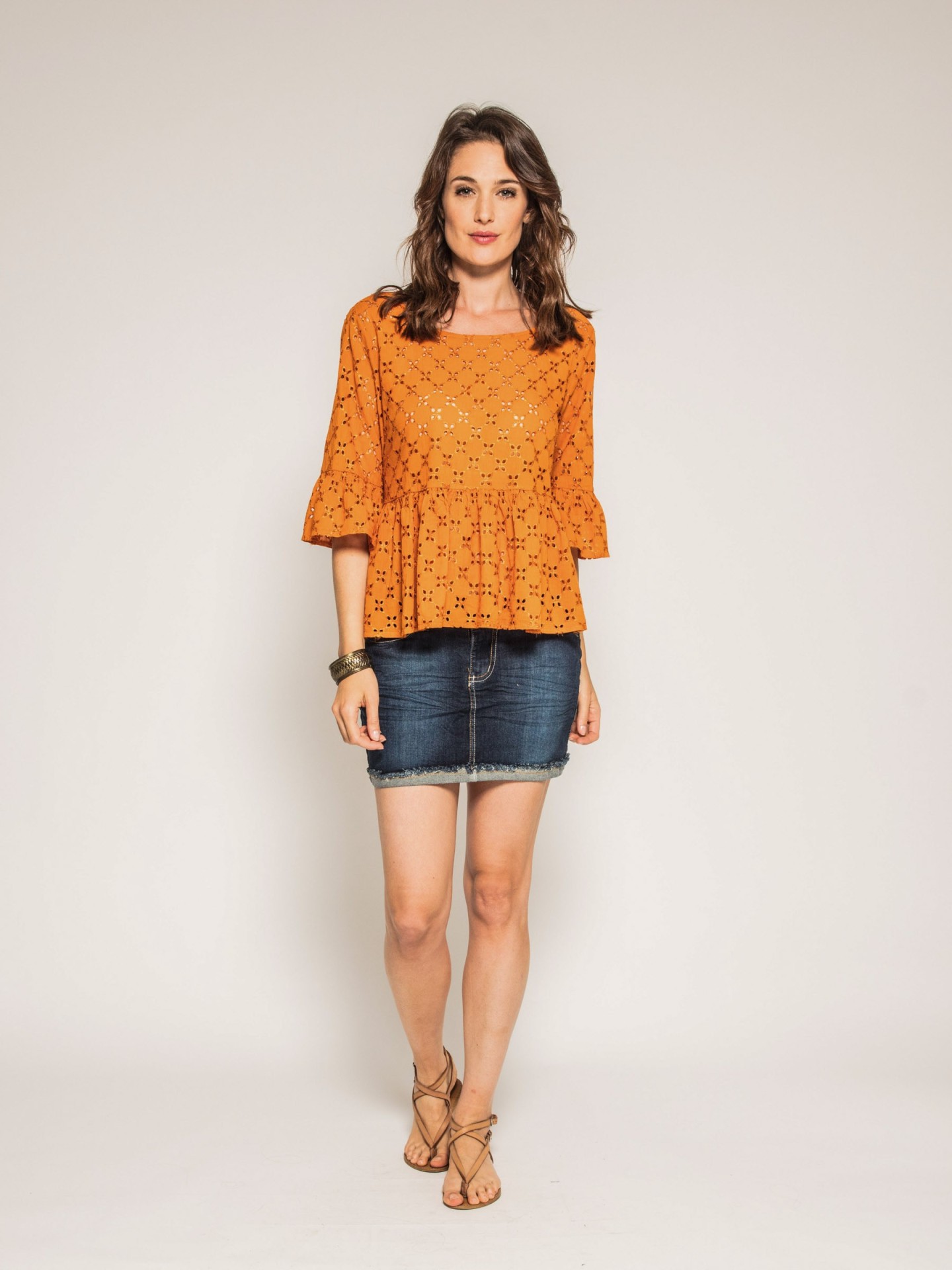 Blouse col rond broderies anglaises ONIADE