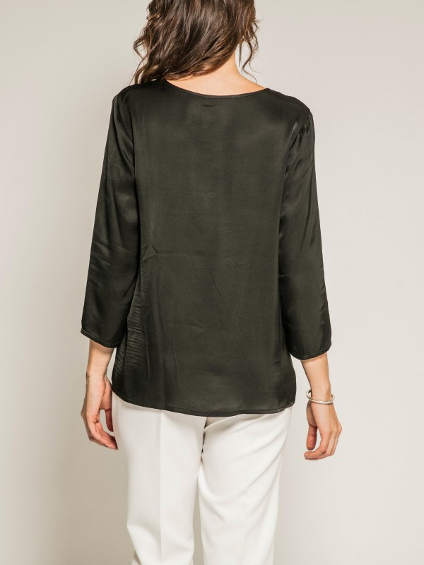 Blouse soyeuse manches 3/4...