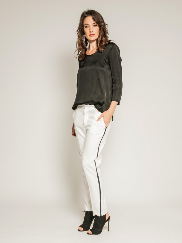 Blouse soyeuse manches 3/4...