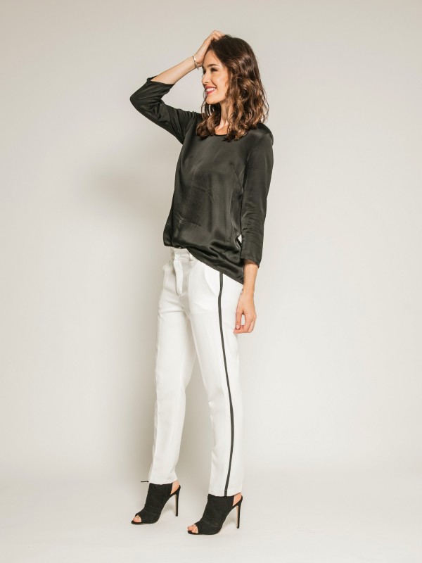 Blouse soyeuse manches 3/4...