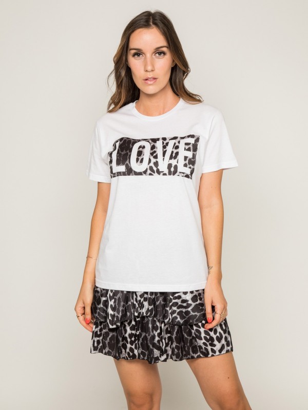 T-shirt col rond message...