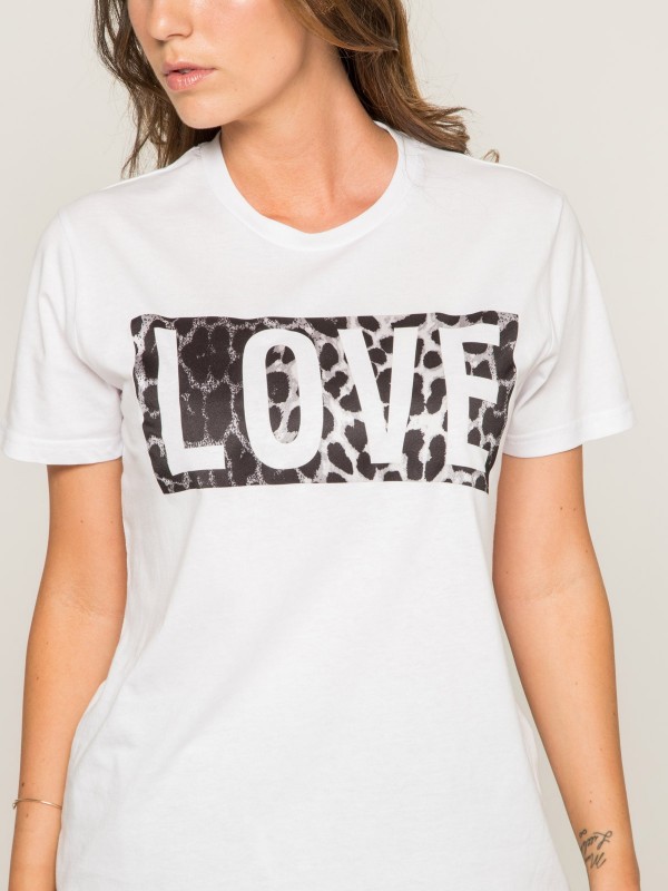 T-shirt col rond message...