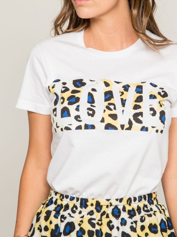 T-shirt col rond message...