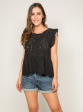Top col rond broderies anglaises FOUE