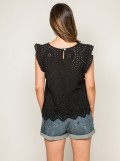 Top col rond broderies anglaises FOUE