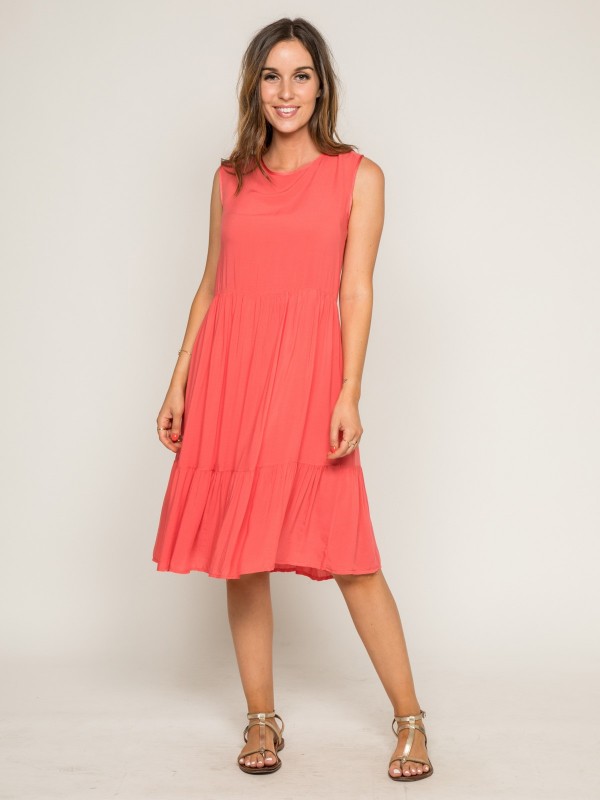 Robe midi IVOIRE - Rose