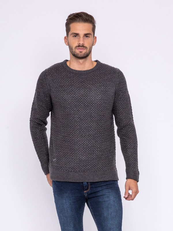 Pull col rond LUMARK - Gris...