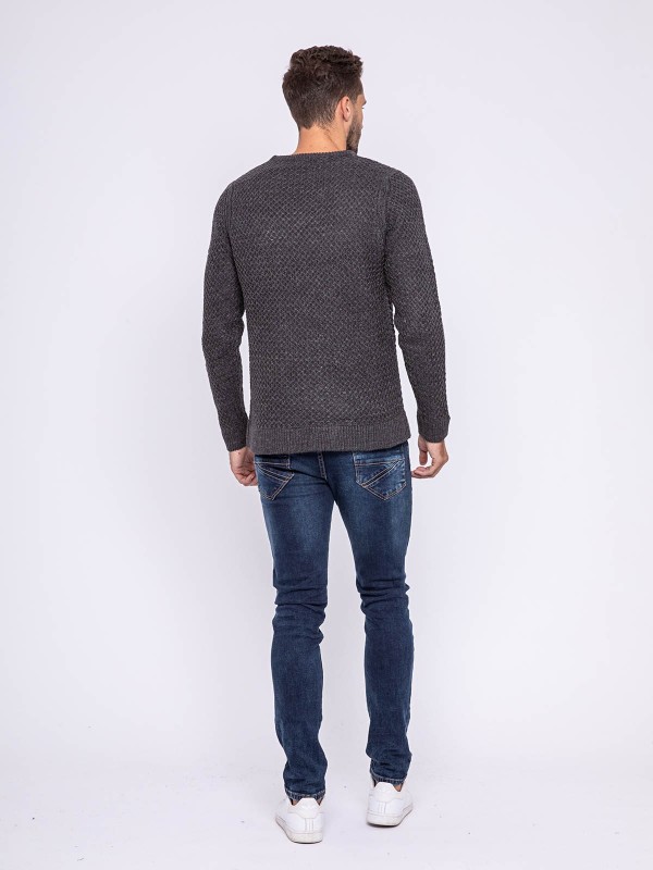 Pull col rond LUMARK - Gris...