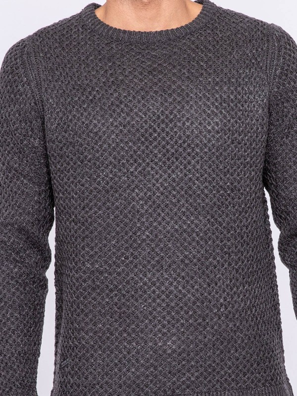 Pull col rond LUMARK - Gris...
