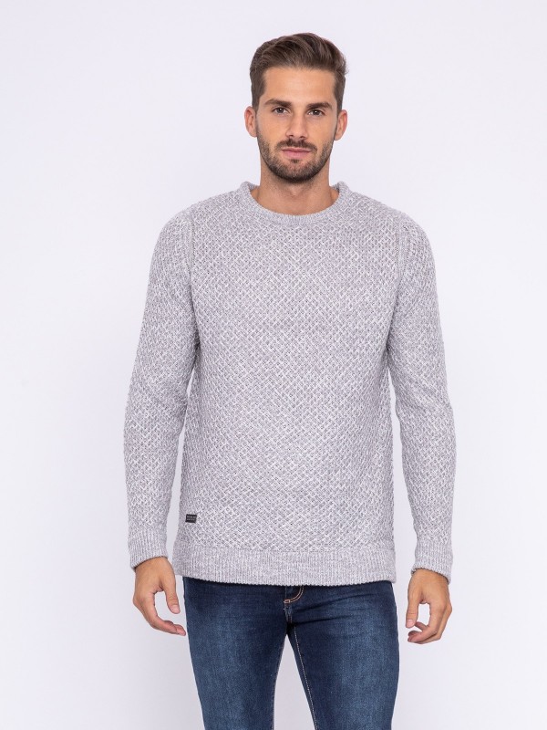 Pull col rond LUMARK - Gris...