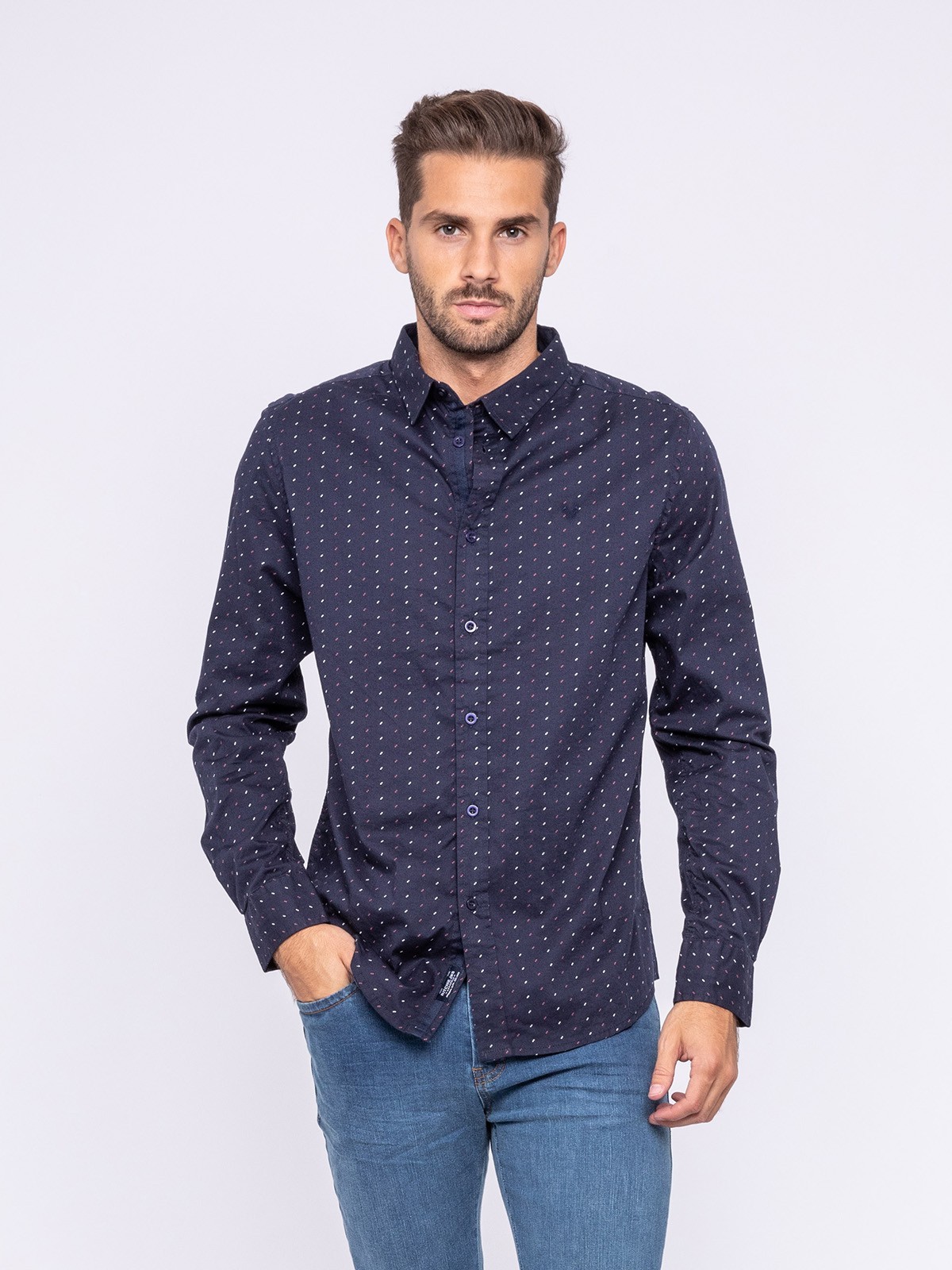 Chemise manches longues motif imprimé TANAKA
