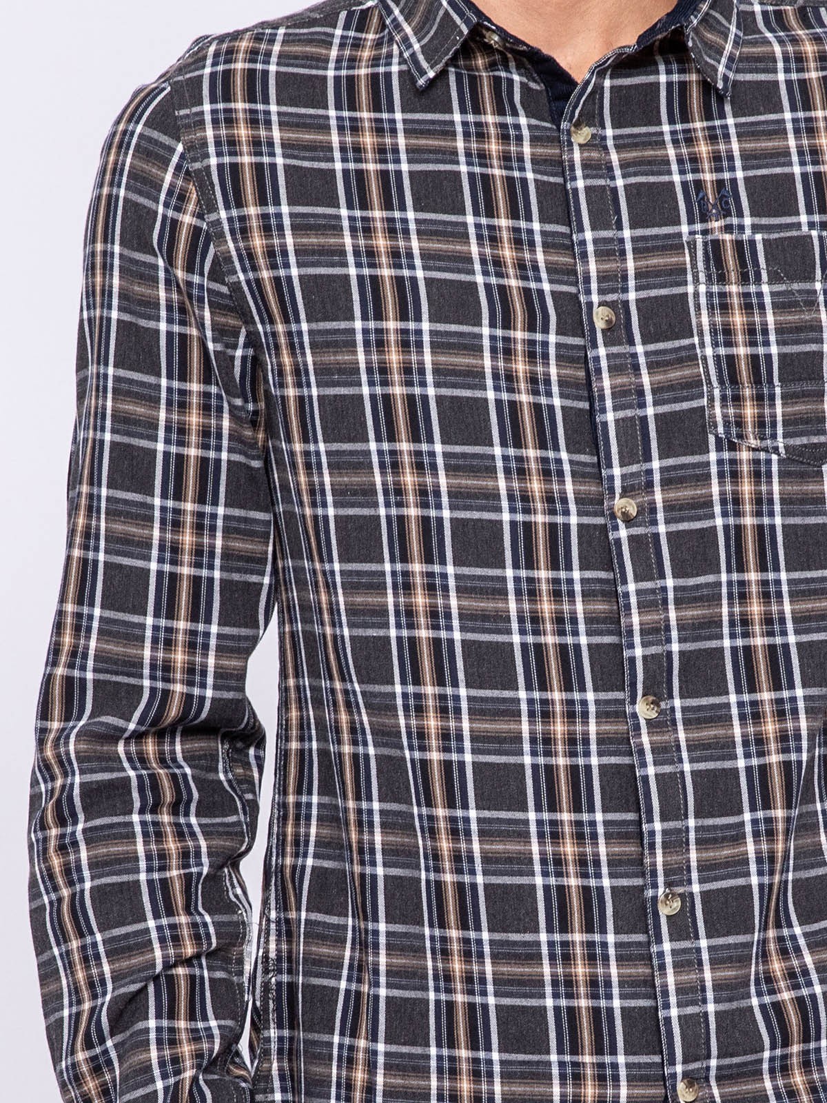 Chemise manches longues carreaux pur coton TILOUP