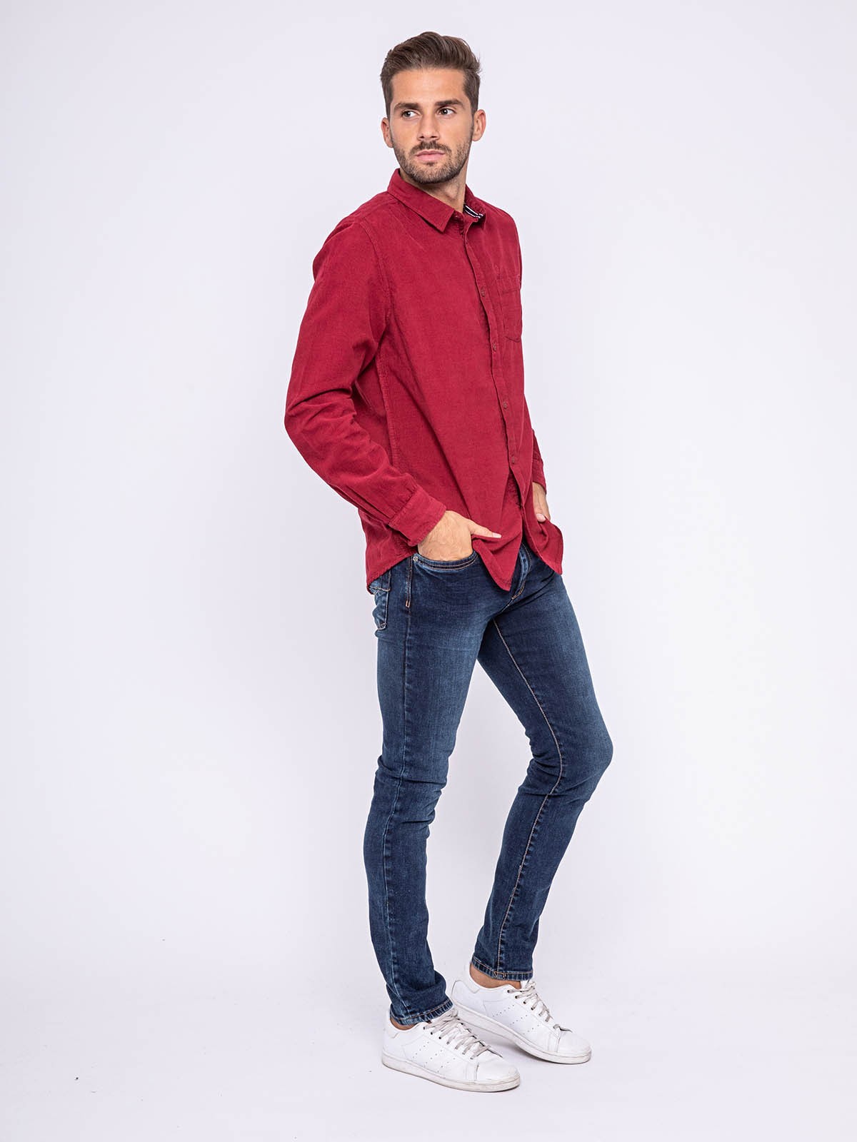 Chemise manches longues pur coton velours TRESOR