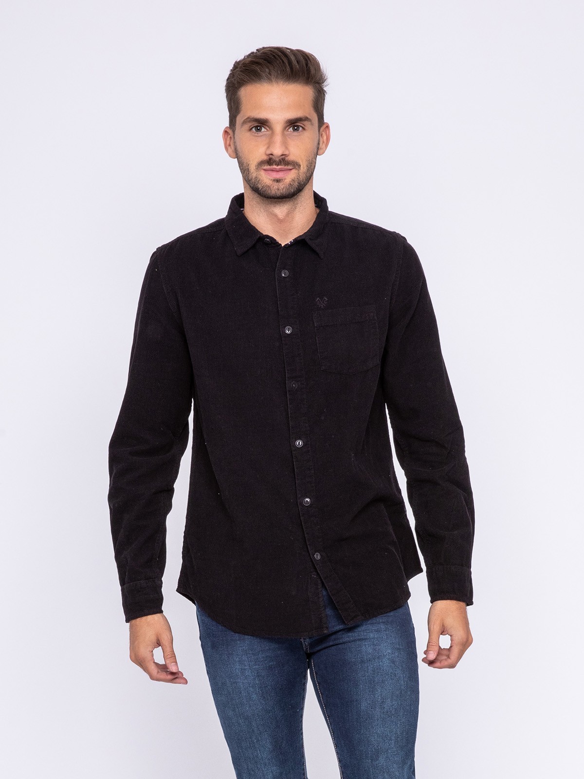Chemise manches longues pur coton velours TRESOR