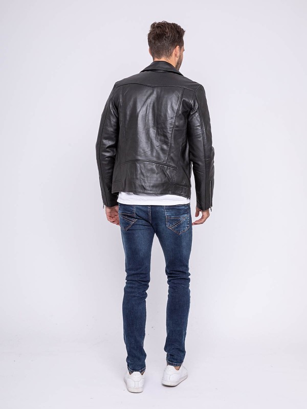 Blouson cuir motard BERTO -...