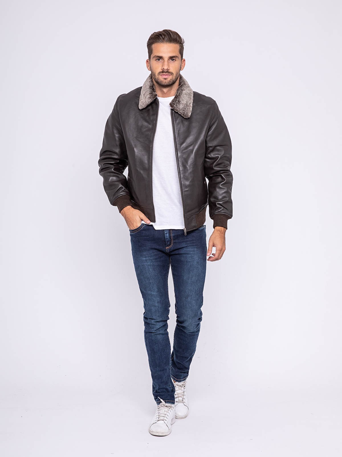 Blouson cuir teddy BANDIDAS