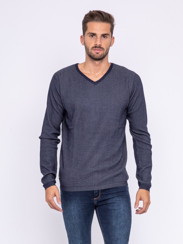 Pull col V LECHEDEK - Bleu...