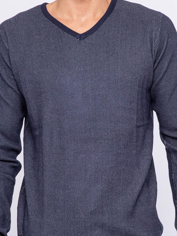 Pull col V LECHEDEK - Bleu...