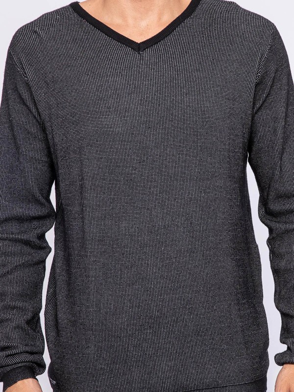 Pull col V LECHEDEK - Gris