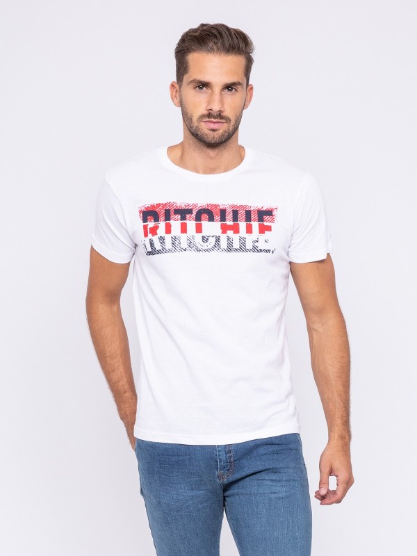 T-shirt col rond pur coton...