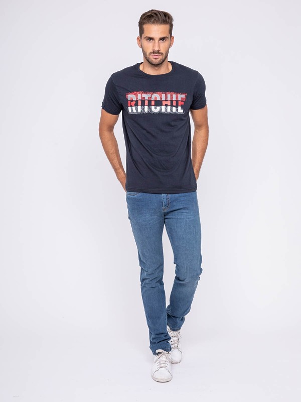 T-shirt col rond pur coton...