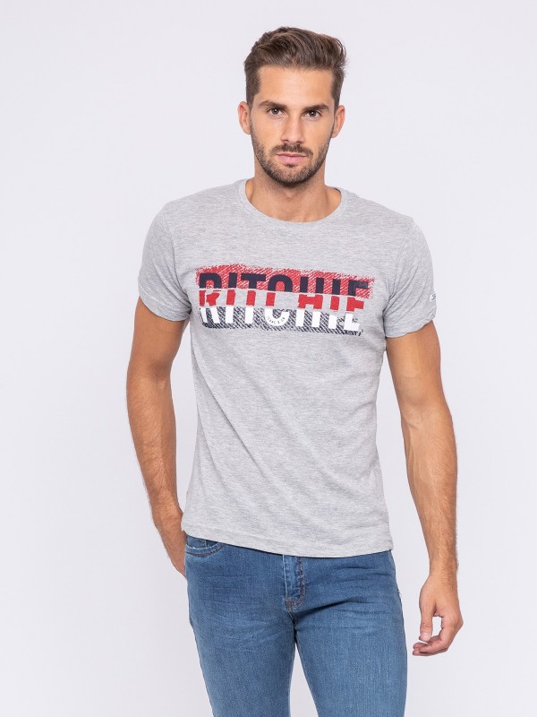 T-shirt col rond pur coton...
