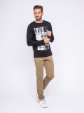 T-shirt manches longues col rond pur coton JURTON