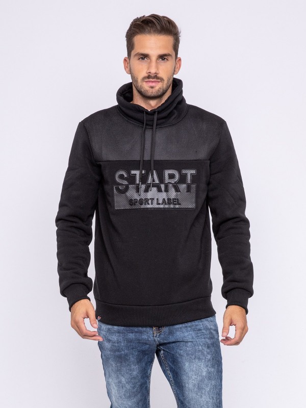 Sweat col boule WOOPY - Noir