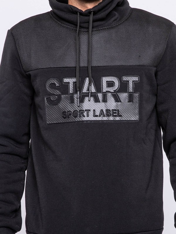 Sweat col boule WOOPY - Noir
