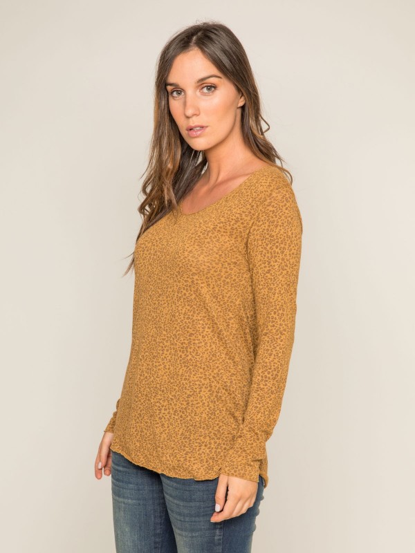 Pull fin col rond motifs KIMBA